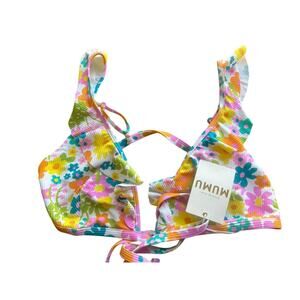 Show‎ me your mumu pink petal naples bikini top new size XL